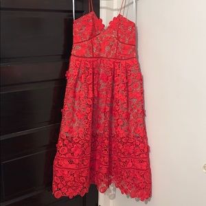Red Lace Spaghetti-Strap Dress